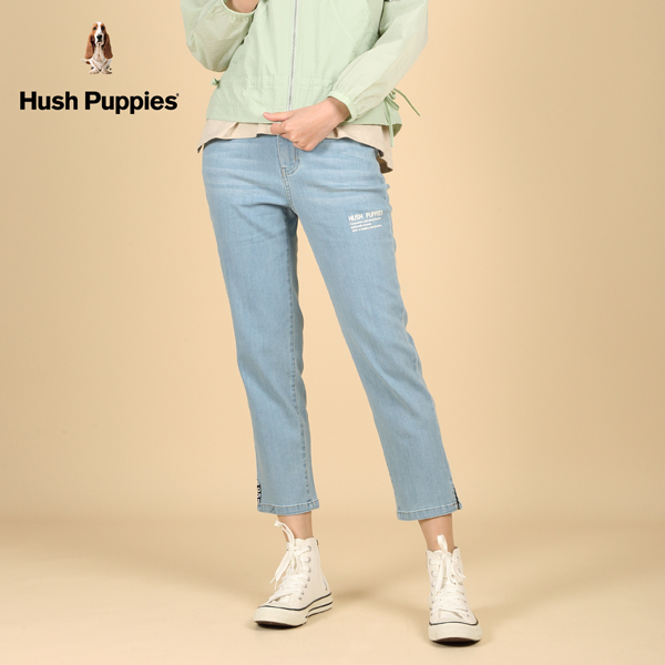 Hush Puppies 長褲 女裝品牌英文印花斜開岔牛仔褲 product thumbnail 4