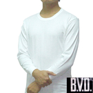 BVD 時尚精典型男100%厚棉圓領長袖衛生衣~3件組