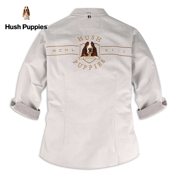 Hush Puppies 襯衫 男裝質感刺繡狗七分袖襯衫 product thumbnail 2