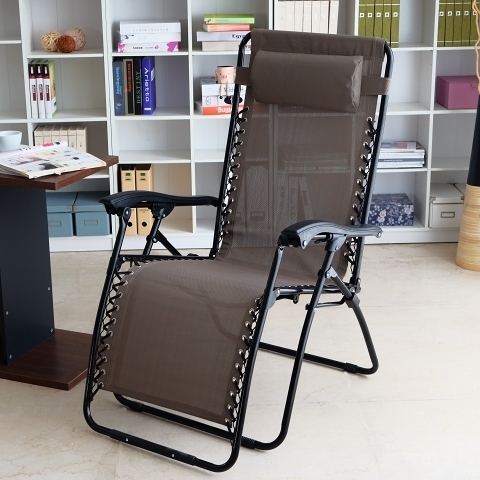 [ 家事達 ] SA-6682BR 加寬無段式休閒透氣躺椅(胡桃色 ) 特價
