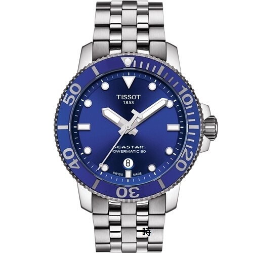 TISSOT 天梭/海洋之星潛水機械錶 (T1204071104100)藍/現貨43mm