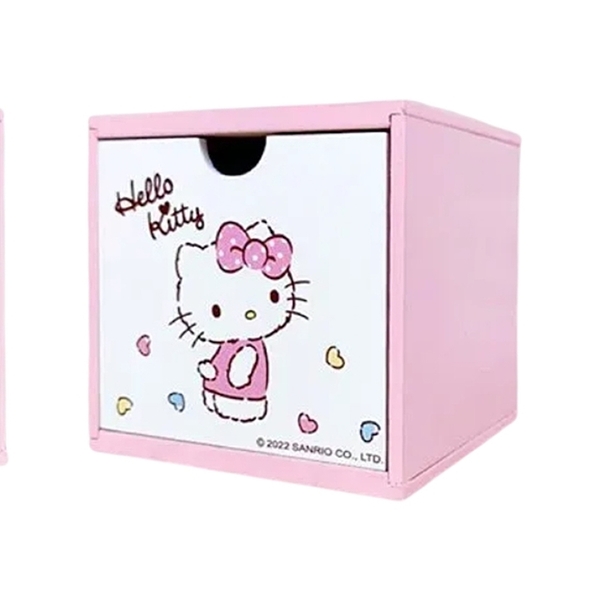 小禮堂 Hello Kitty 方形積木盒 (粉愛心款) 4710374-199557