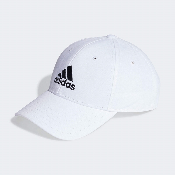 adidas BBALL CAP COT 白 刺繡 男女 棒球帽 老帽 遮陽帽 IB3243