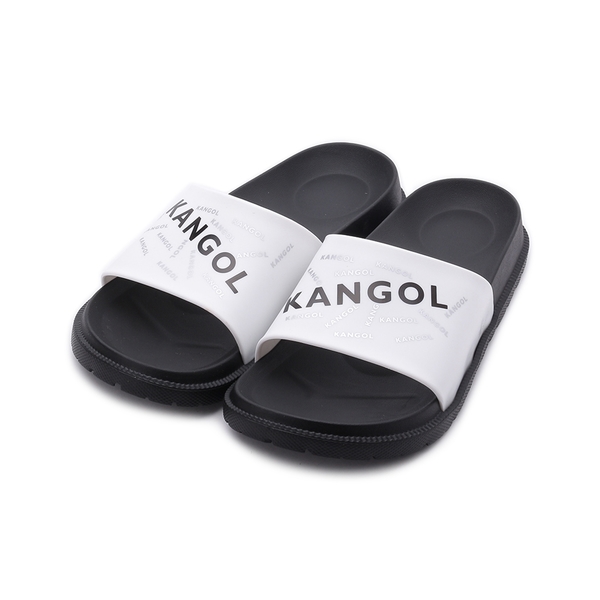 KANGOL 袋鼠 印花LOGO運動拖鞋 白 6125162100 男鞋