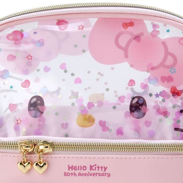 【震撼精品百貨】Hello Kitty 凱蒂貓~日本Sanrio三麗鷗 KITTY透明貝殼拉鍊化妝包 (50週年)*51762 product thumbnail 5