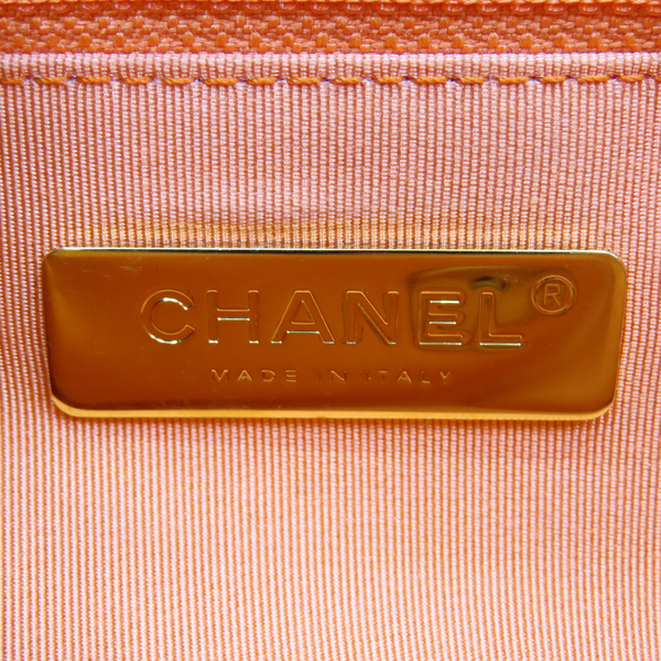 【二手名牌BRAND OFF】CHANEL 香奈兒 橘色 羊皮 CHANEL 19 26 單肩鏈包 金扣 product thumbnail 6