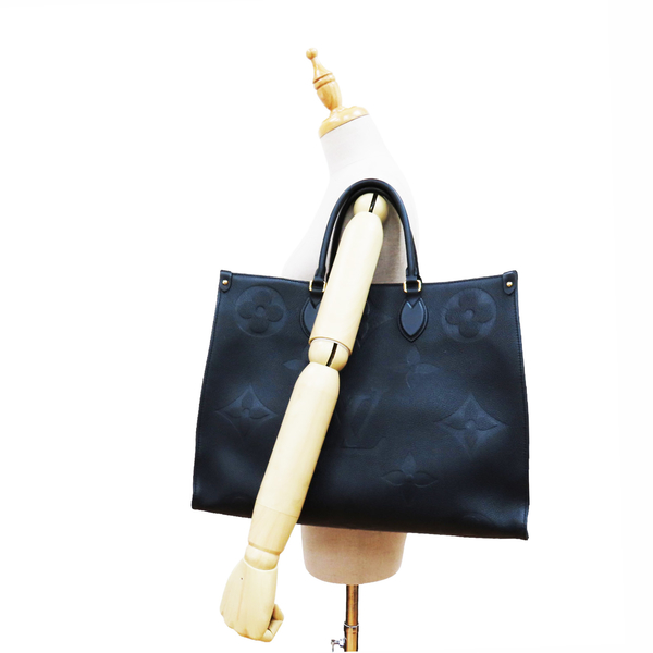 Louis Vuitton Onthego GM Monogram Empreinte Tote Bag Black For Women 41cm LV  M44925