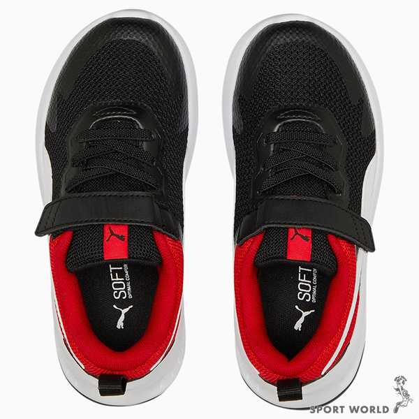 Puma Evolve Run Mesh 童鞋 中童 慢跑 魔鬼氈 黑紅【運動世界】38623901 product thumbnail 6