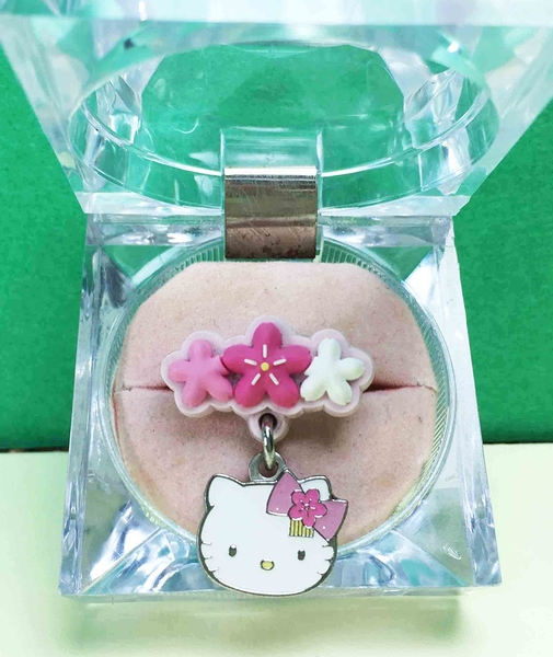 【震撼精品百貨】Hello Kitty 凱蒂貓~櫻花戒指-花垂臉