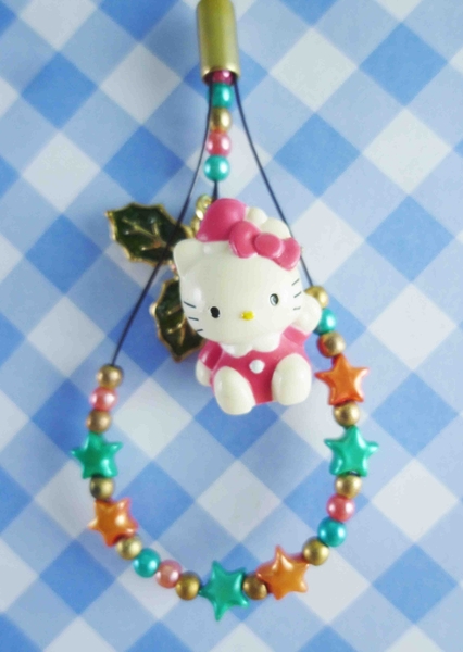 【震撼精品百貨】Hello Kitty 凱蒂貓~KITTY手機吊飾-聖誕圖案-紅帽