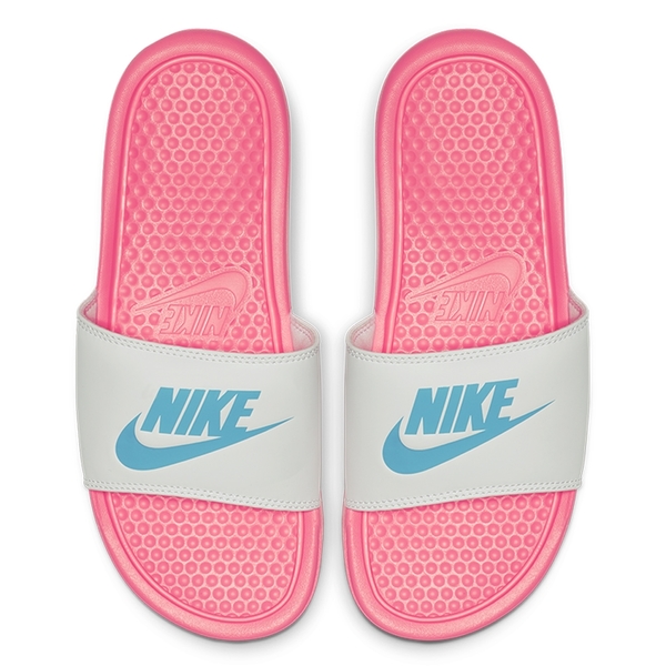 NIKE BENASSI JDI 女鞋 拖鞋 休閒 粉 白【運動世界】343881-616