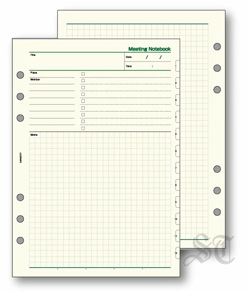 Raymay Davinci系列方眼格會議記錄內頁紙5 0mm A5尺寸6孔萬用手冊手帳用dar4277