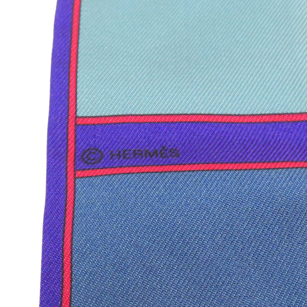【二手名牌BRAND OFF】HERMES 愛馬仕 紫色 綠色 藍色 Twilly 絲巾 product thumbnail 4