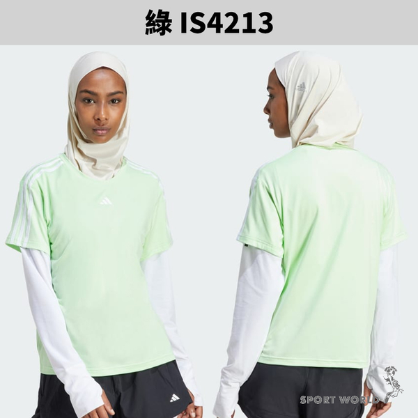 Adidas 短袖上衣 女裝 排汗 白/綠【運動世界】IC5040/IS4213 product thumbnail 4