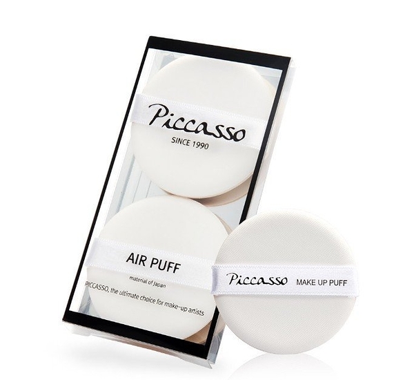 【愛來客】韓國PICCASSO授權經銷商 PICCASSO 透氣化妝氣墊粉撲 air puff 2片裝 粉撲