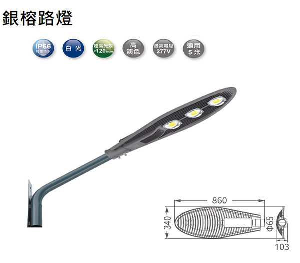 【燈王的店】舞光 LED 150W 銀榕路燈.庭園燈.LED戶外燈具 OD-10076R3