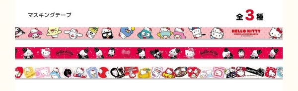 日本 Sanrio Hello Kitty 50週年紀念 紙膠帶 3款可選 遮蔽膠帶 美紋膠帶【南風百貨】 product thumbnail 8