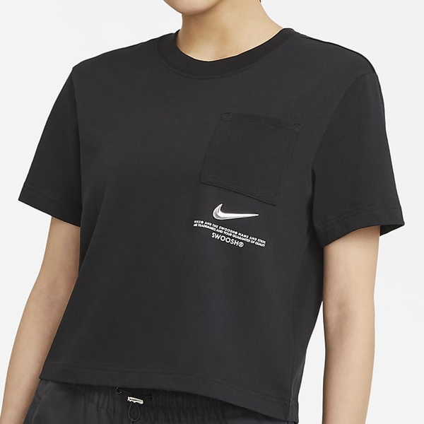 【五折出清】NIKE SPORTSWEAR SWOOSH 女裝 短袖 純棉 重磅 落肩 休閒 黑【運動世界】CZ8912-010 product thumbnail 2