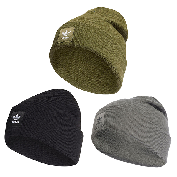 Adidas 帽子 毛帽 保暖 休閒 反折帽緣 綠/黑/灰【運動世界】HT1133/ED8712/IS4630