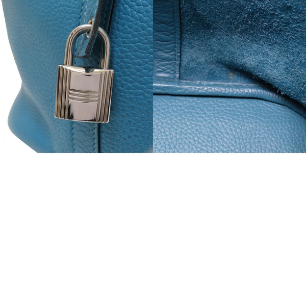 【二手名牌BRAND OFF】HERMES 愛馬仕 藍色 牛皮 Picotin Lock 26 手提包 銀扣 T刻 product thumbnail 10