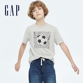 Gap男童 純棉童趣印花短袖T恤 733839-灰色