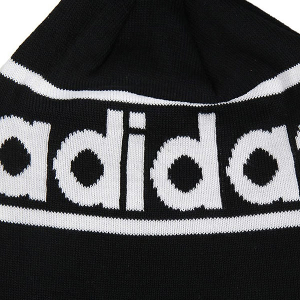 Adidas Woolie 毛帽 黑 毛球 毛帽 男 女 字母 毛帽 Pompom 保暖 聖誕禮物 ED0239