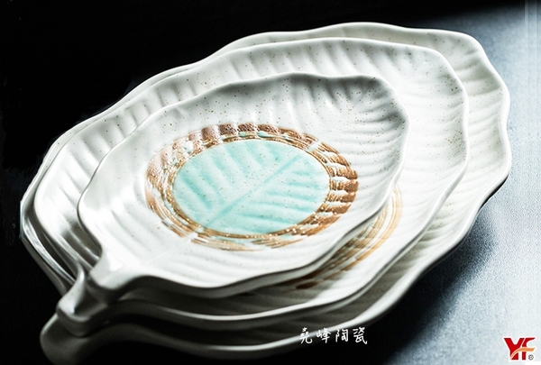【堯峰陶瓷】日式餐具 綠如意系列 9.5吋芭蕉葉盤 (單入) 西盤餐|套組餐具系列|餐廳營業用