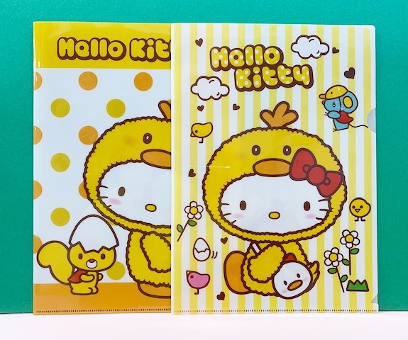 【震撼精品百貨】Hello Kitty 凱蒂貓~三麗鷗 KITTY 台灣授權A4文件夾/資料夾(2P)-小雞裝扮#00545