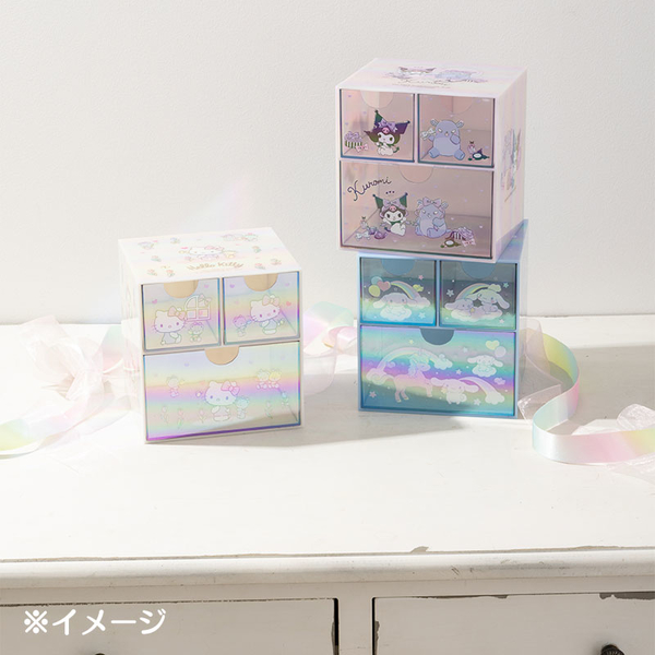 asdfkitty*庫洛米鐳射彩虹桌上型抽屜式收納盒/置物盒-日本正版商品 product thumbnail 8