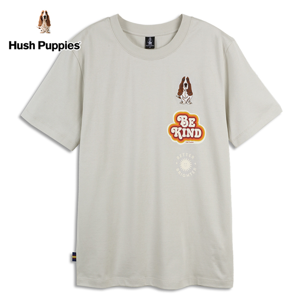 Hush Puppies T恤 男裝趣味字母印花刺繡狗短袖T恤