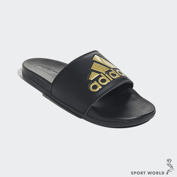 Adidas 男鞋 女鞋 拖鞋 ADILETTE COMFORT 黑 金【運動世界】GY1946 product thumbnail 4