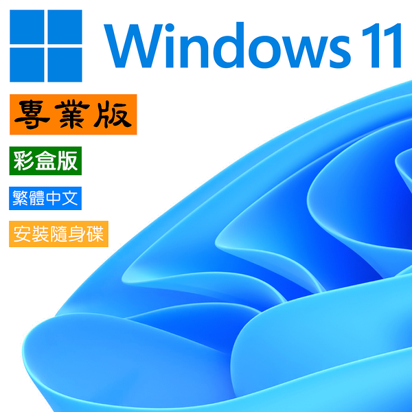 【免運費】微軟 Windows 11 專業版 中文 彩盒版 64bit / 內附安裝隨身碟 / Win 11 Pro USB