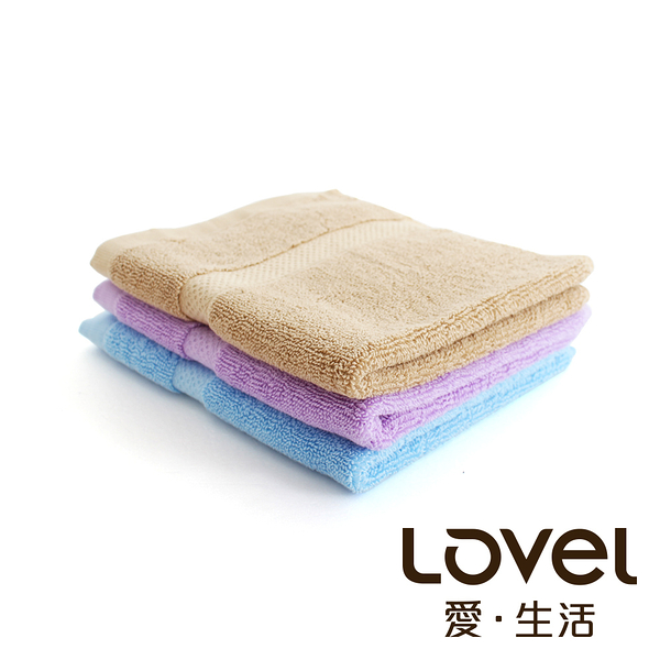 Lovel 嚴選六星級飯店素色純棉方巾3件組(共5色)