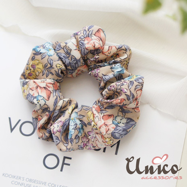 UNICO 日韓獨特設計甜美印花髮圈-甜美印花風