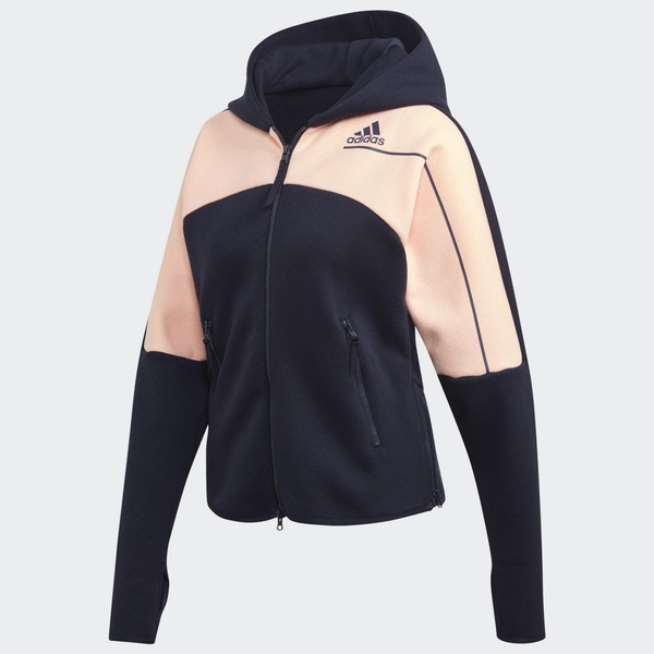 ADIDAS Z.N.E. HOODIE 女裝 外套 連帽 寬版 拉鍊口袋 運動 休閒 粉 藍【運動世界】GM3279