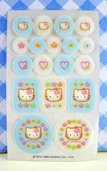 【震撼精品百貨】Hello Kitty 凱蒂貓~KITTY貼紙-香水貼紙-藍小花愛心(頭)