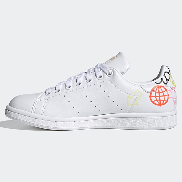 ADIDAS STAN SMITH 女鞋 休閒 板鞋 皮革 手繪 塗鴉 白【運動世界】FX5679 product thumbnail 3