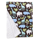 美國 Baby Elephant Ear 親膚毛毯/冷氣毯/防風毯/毯子(68x74cm)-藍色動物園