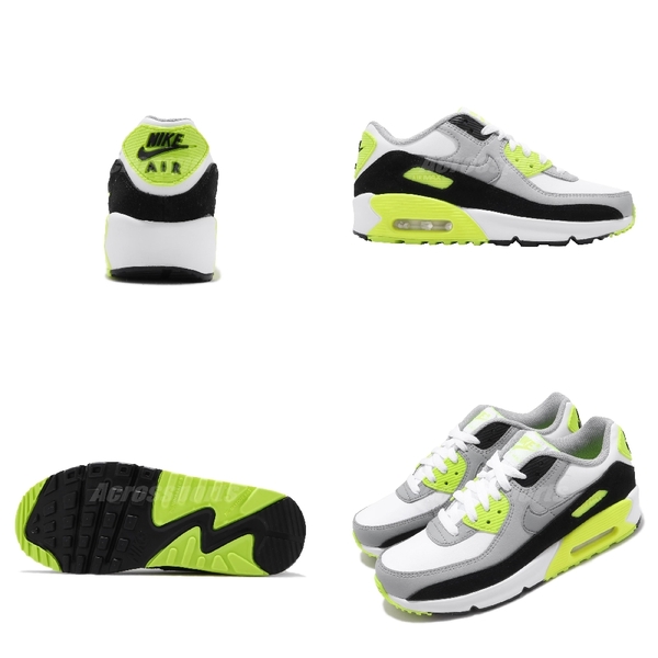 Nike 休閒鞋 Air Max 90 LTR GS 白 粉紅 螢光綠 任選 復古慢跑鞋 氣墊 女鞋 大童鞋 【ACS】