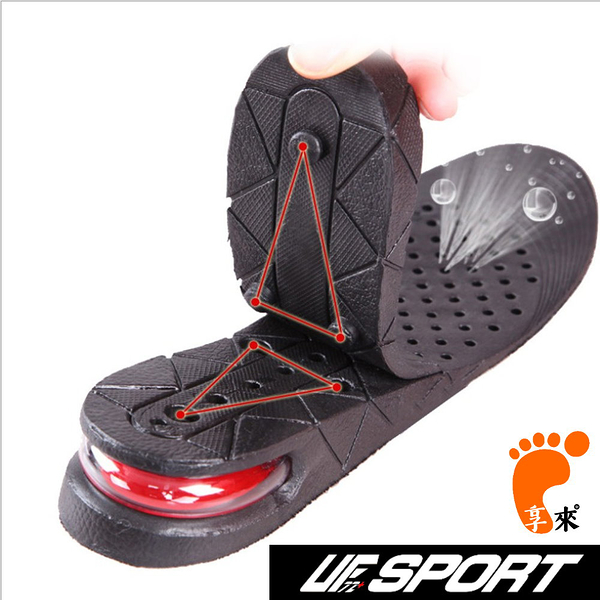 【UF72+】 UF-AIR001(1雙組)可調整男女款運動舒適減振運動增高鞋墊(減震/隱形/增高/運動/鞋墊)