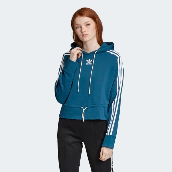 ADIDAS ORIGINALS BELLISTA CROPPED 女裝 長袖 連帽 休閒 短版 棉質 藍【運動世界】EC1905 product thumbnail 2