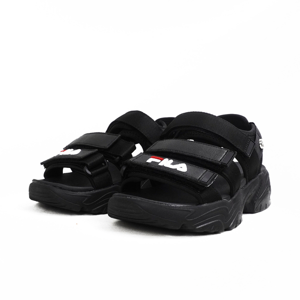 FILA Tapered Sandals 女 運動涼鞋 戶外 休閒 增高 穿搭 魔鬼氈 黑 5-S316Y-012 product thumbnail 2