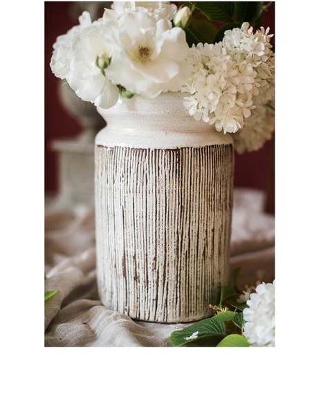 掬涵 手工陶瓷花瓶花器 開片冰裂釉 藝術風格擺件中式歐式禪意