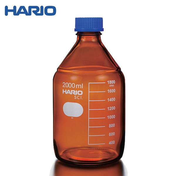 HARIO 茶色血清瓶 銀染處理 化工瓶 環保水瓶 Glass Bottle 耐熱玻璃 2000ml