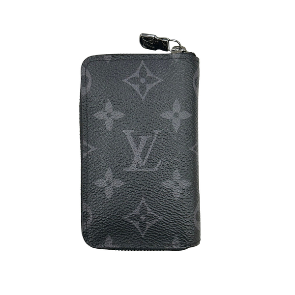 【二手名牌BRAND OFF】LOUIS VUITTON LV 路易威登 黑色 原花 PVC塗層帆布 拉鍊零錢包 M81662