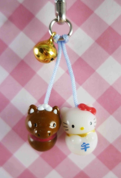 【震撼精品百貨】Hello Kitty 凱蒂貓~限定版手機吊飾-午馬