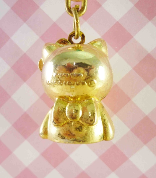 【震撼精品百貨】Hello Kitty 凱蒂貓~KITTY鎖圈-招財KITTY-金 product thumbnail 5