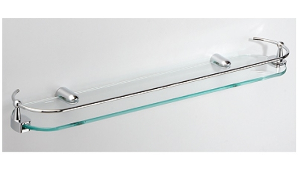 【麗室衛浴】強化噴砂玻璃置物架 ST護欄 G-644 60*12CM