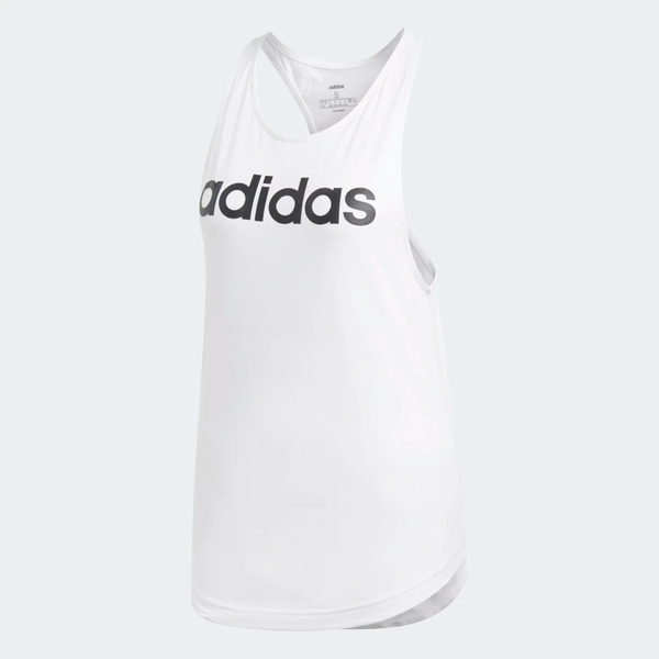 ADIDAS ESSENTIALS LINEAR SLIM TANK 女裝 背心 訓練 健身 棉質 白【運動世界】DP2360