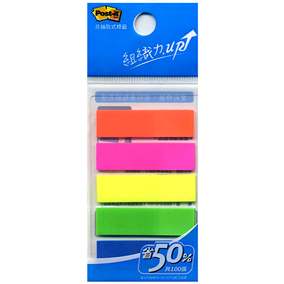 3M 思高牌 Post-it 利貼 583-5 可再貼非抽取式標籤 五色 44x11.7mm